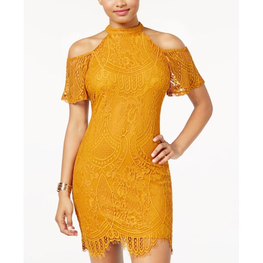 Material Girl Juniors Lace Cold Shoulder Dress